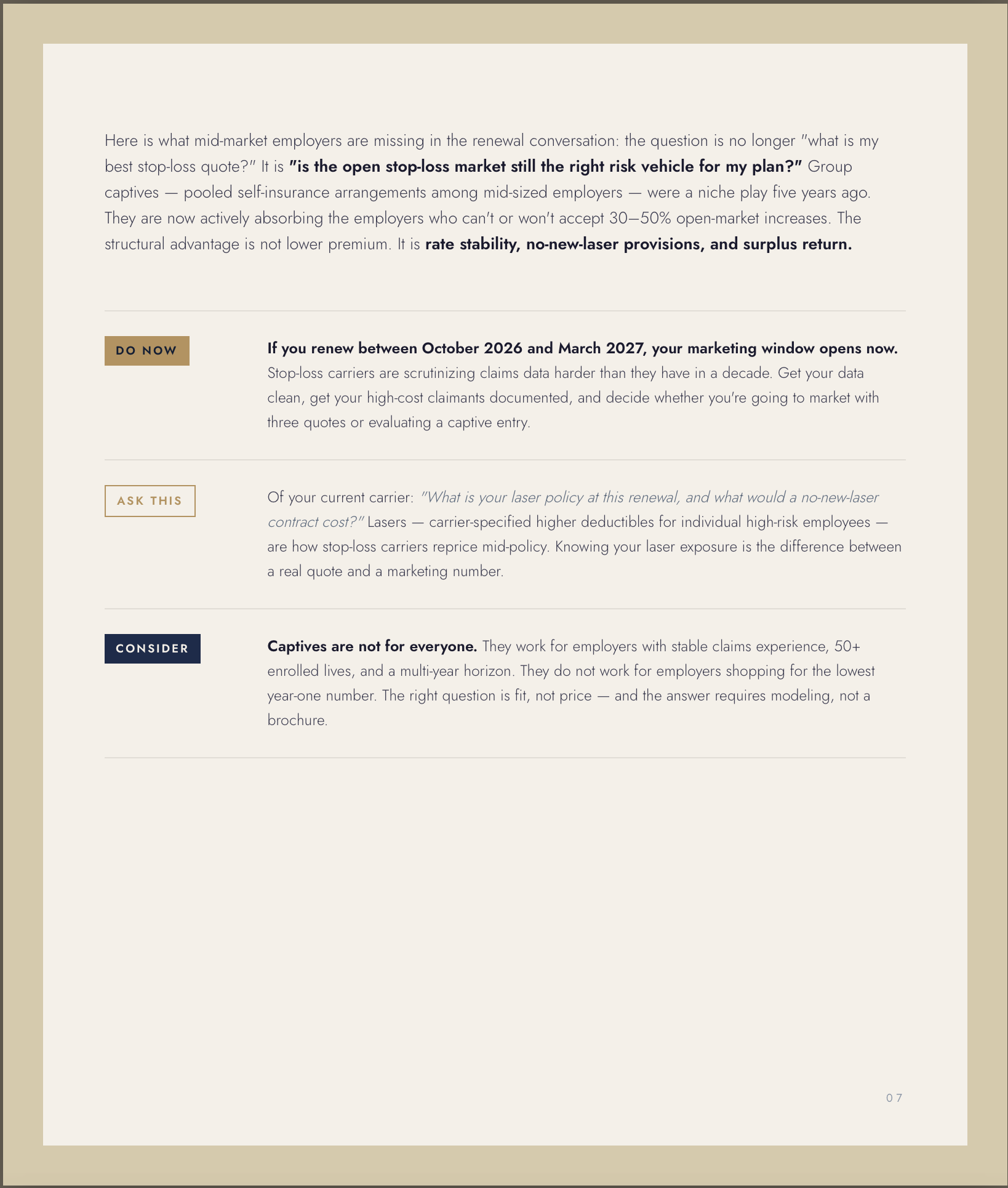 Story 03 — Stop-loss renewal season arrives early (page 2)