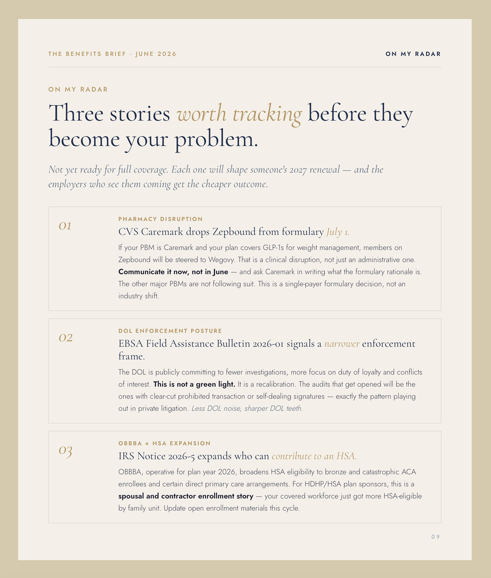 On my radar — three stories worth tracking