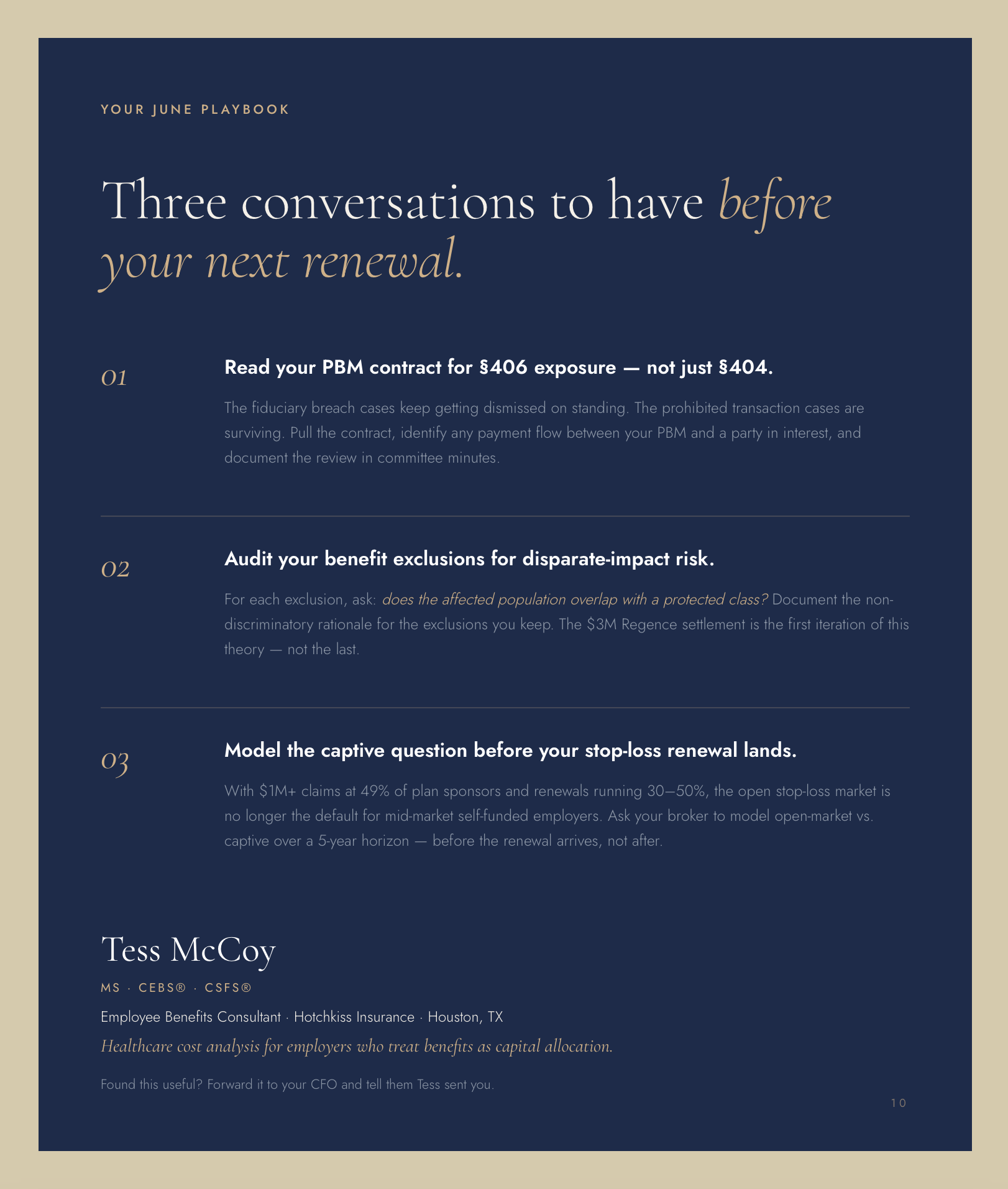 Your June playbook — three conversations to have